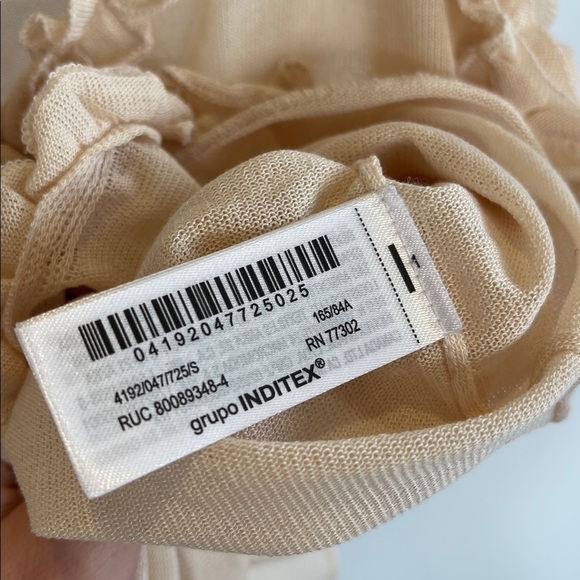 Zara Ruffled Knit Top Butter Size S - Picture 5 of 5